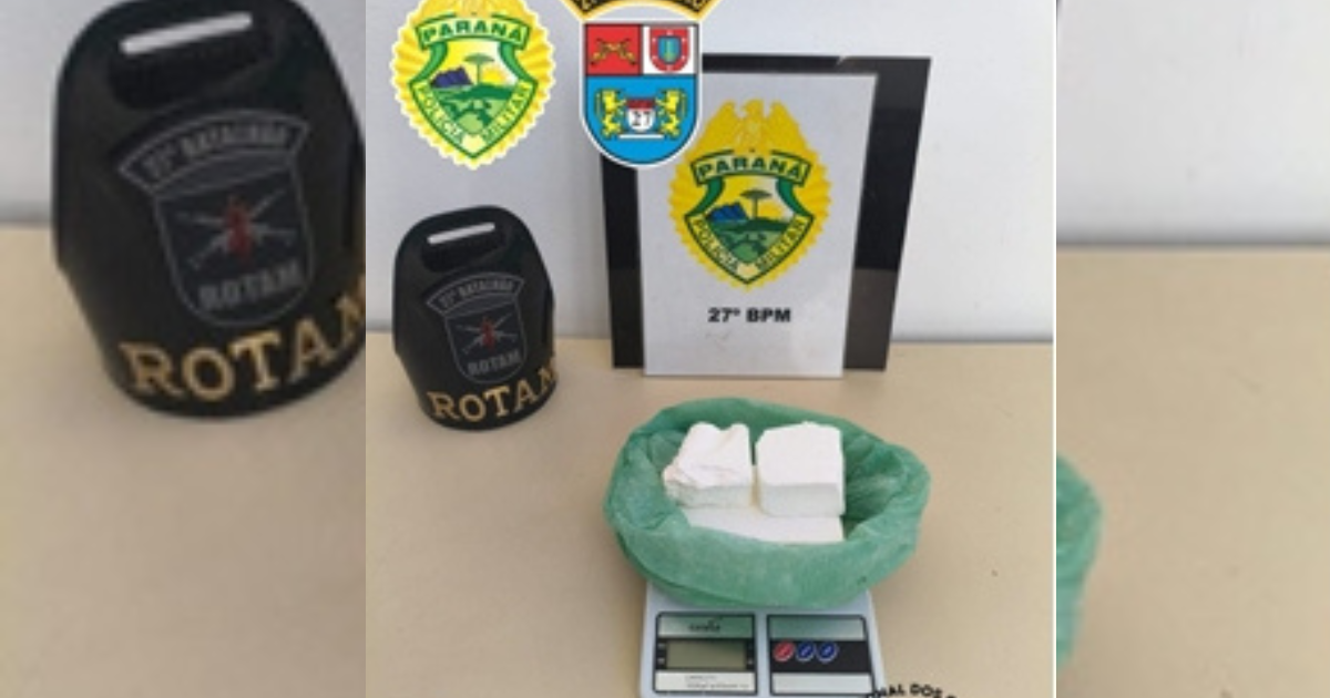 Homem é preso por tráfico de drogas e mandado em aberto em São Mateus do Sul