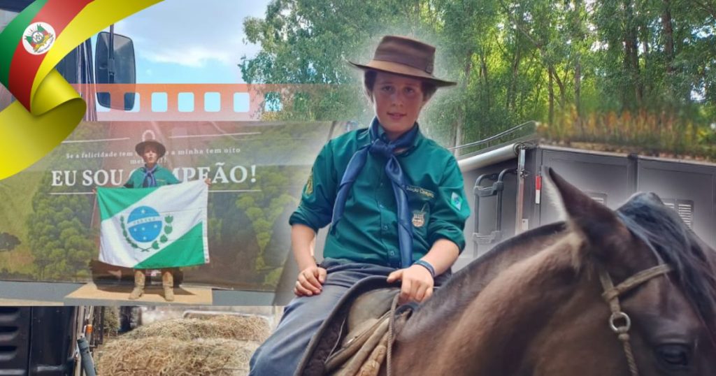 Triunfense de 12 anos é campeão brasileiro de laço piá em evento nacional com os melhores do país