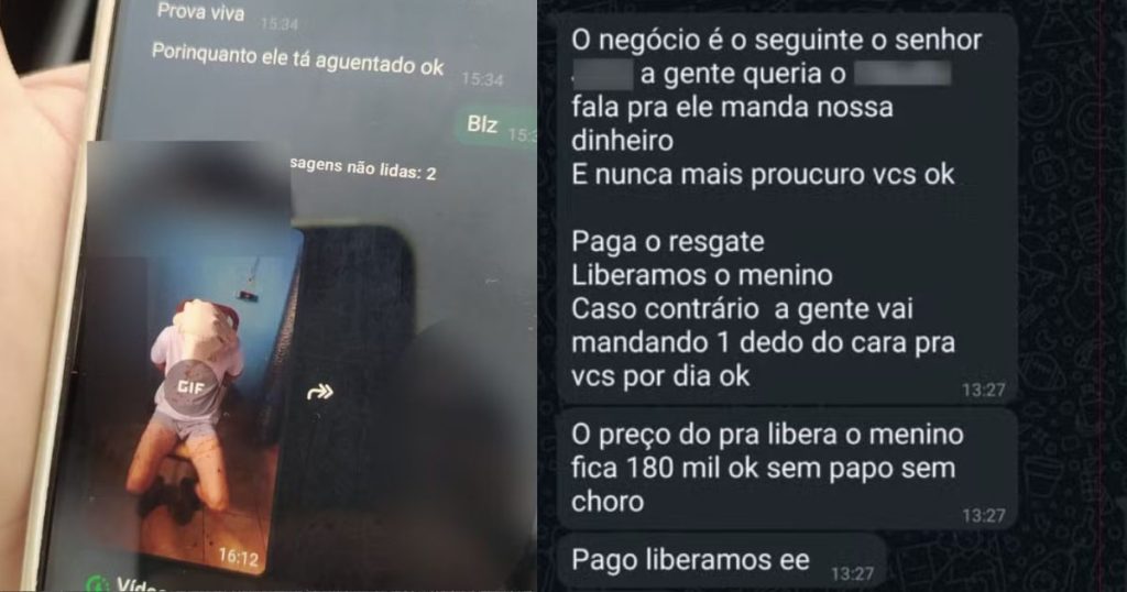 Homem forja próprio sequestro e pede ‘resgate’ ao pai: mensagens ameaçavam enviar dedos à família