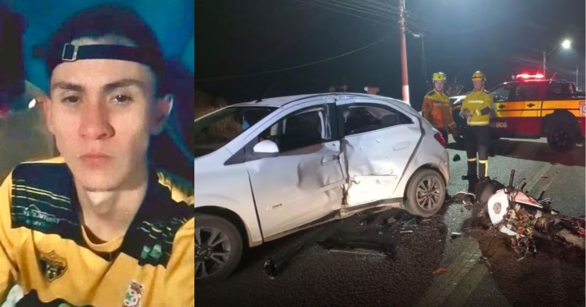 Jovem morre após grave acidente entre moto e carro em Três Barras