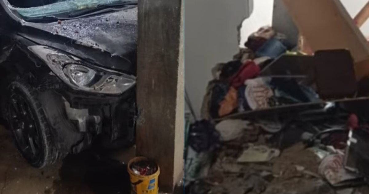 Homem invade casa com carro após esposa negar relação sexual no Paraná