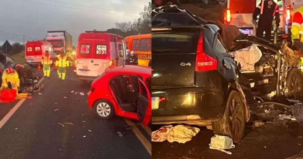 Grave acidente com ônibus escolar mata pai e dois filhos no Paraná