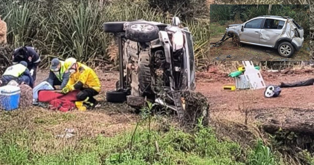 Acidente com três veículos na BR-280 deixa várias vítimas