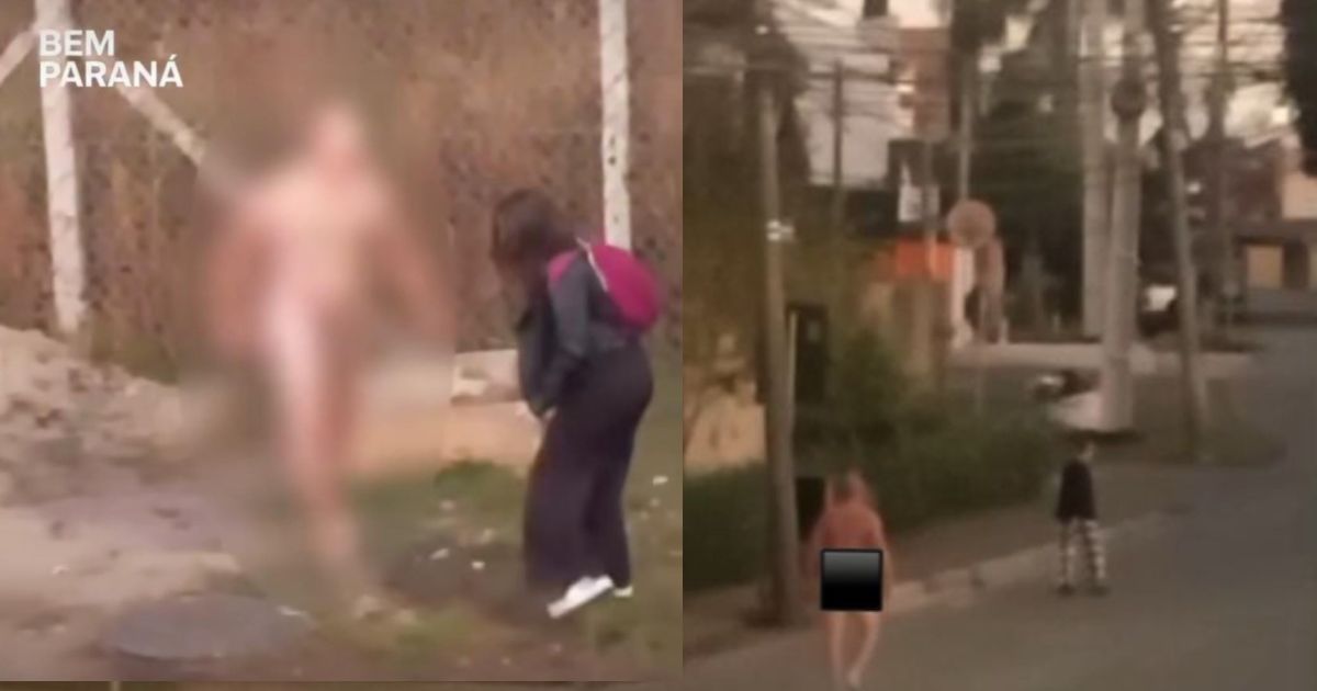 Homem nu ataca jovens no meio da rua em Curitiba