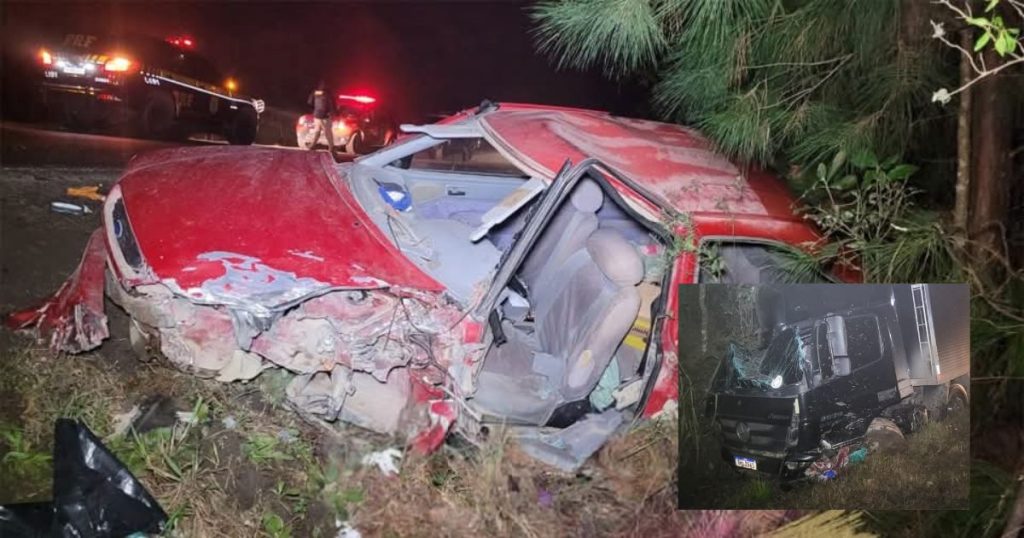 Colisão frontal deixa uma pessoa morta na BR-153, em Mallet