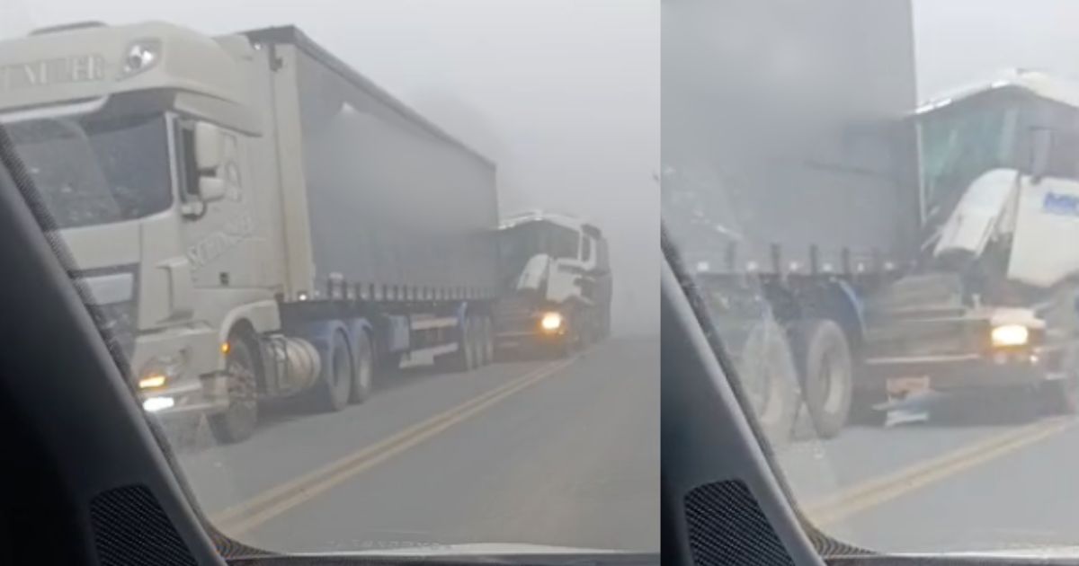 VÍDEO: Colisão entre caminhões é registrada na PR-151 em São João do Triunfo nesta terça-feira (8)