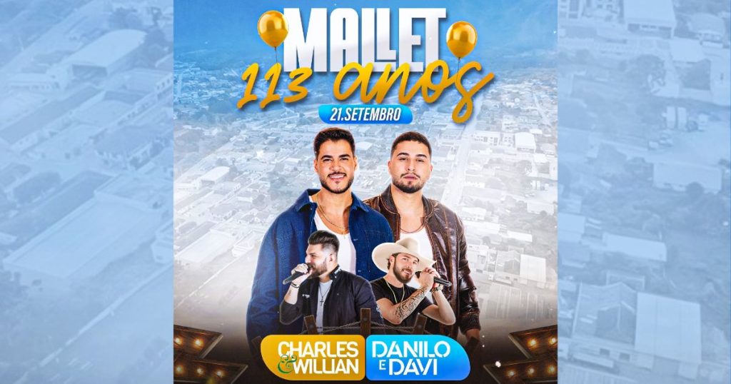 21 de setembro: Mallet celebra 113 anos com programação especial e grandes shows