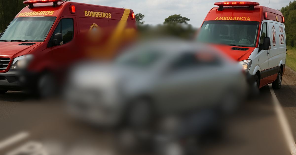 Homem fica gravemente ferido em acidente entre carro e moto na PR-151, entre São Mateus do Sul e São João do Triunfo
