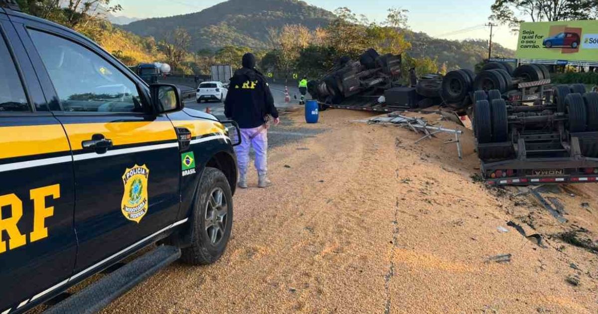 Caminhoneiro morre e mulher fica ferida em acidente na BR-277, no litoral do PR