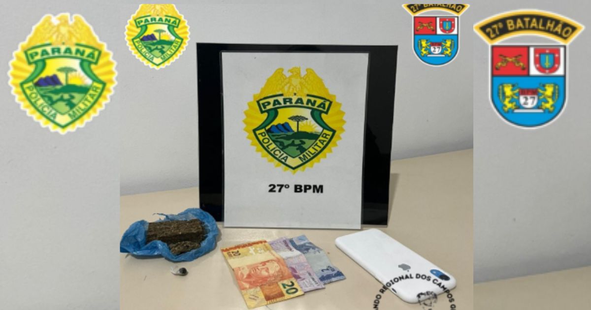 PM apreende jovem em São Mateus do Sul por ameaça à avó e posse de drogas