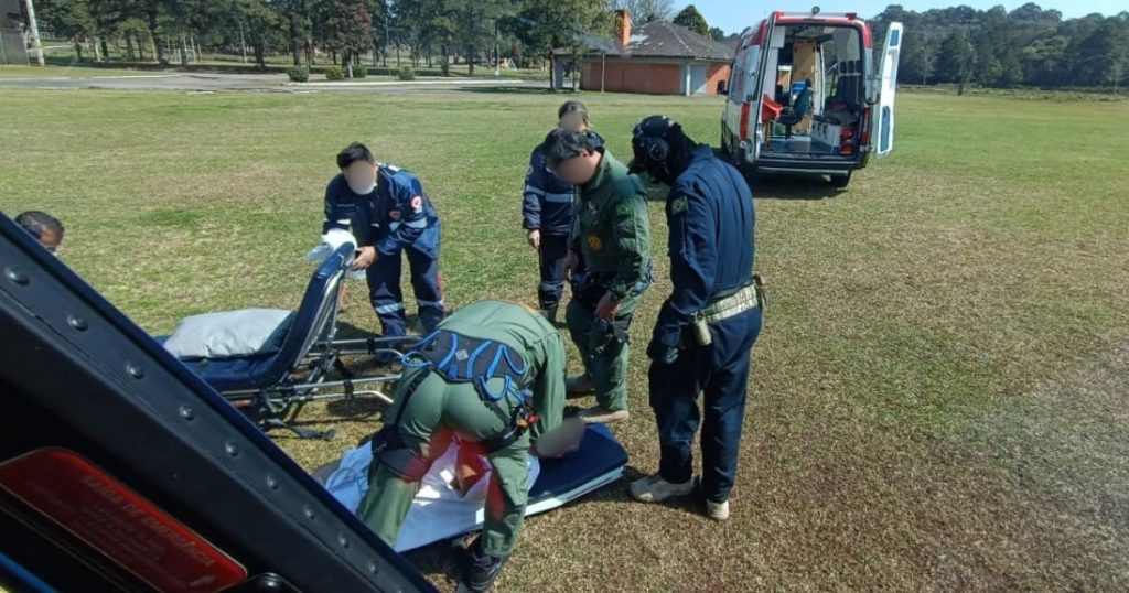 PRF realiza transferência médica de paciente com dor torácica em São Mateus do Sul