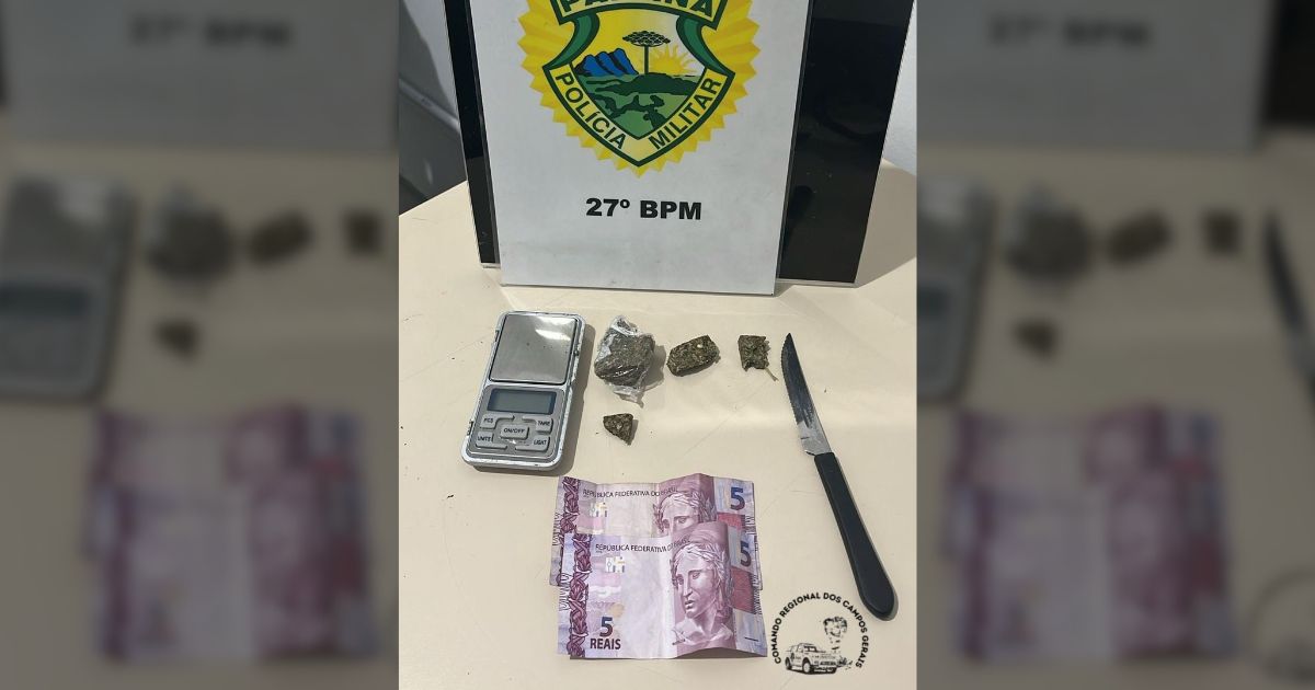 Homem é detido com drogas após tentar fugir de abordagem em São Mateus do Sul