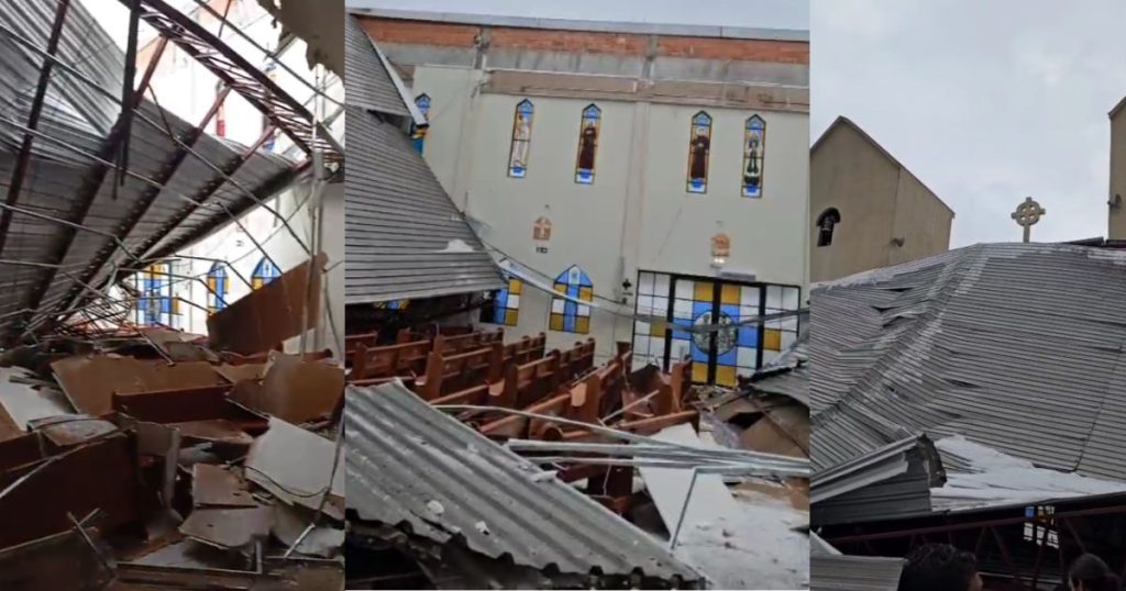 Igreja e ao menos 56 casas são destelhadas após forte chuva de granizo em Castro