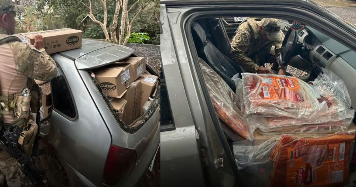 PRF recupera carga de carne roubada após perseguição
