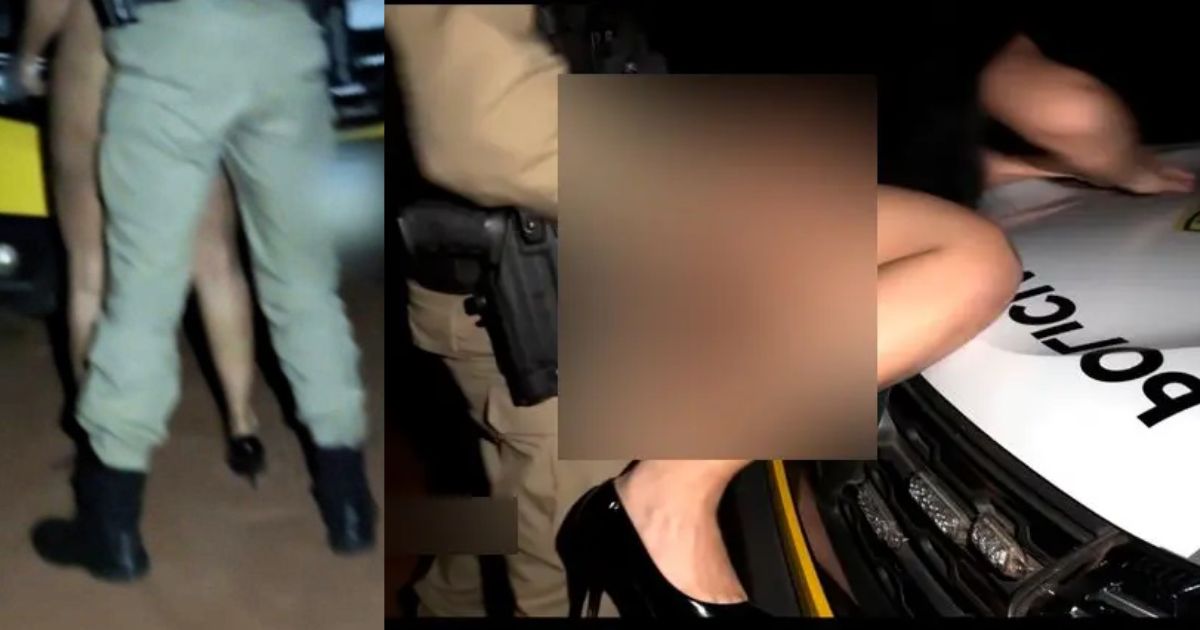 PM identifica policial filmado em momento íntimo em viatura no Paraná