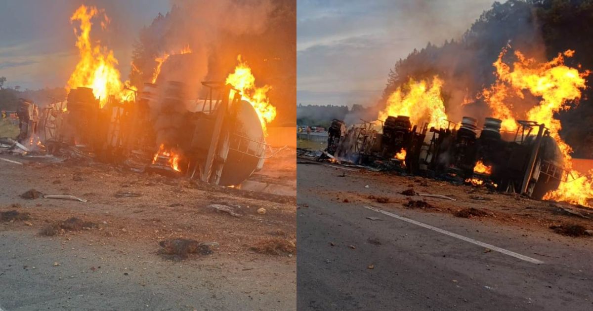 BR-376 é liberada após caminhoneiro morrer queimado em acidente no Paraná