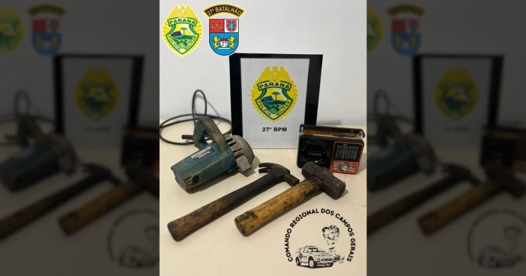 Homem é preso por furto e ferramentas são recuperadas pela PM em São Mateus do Sul