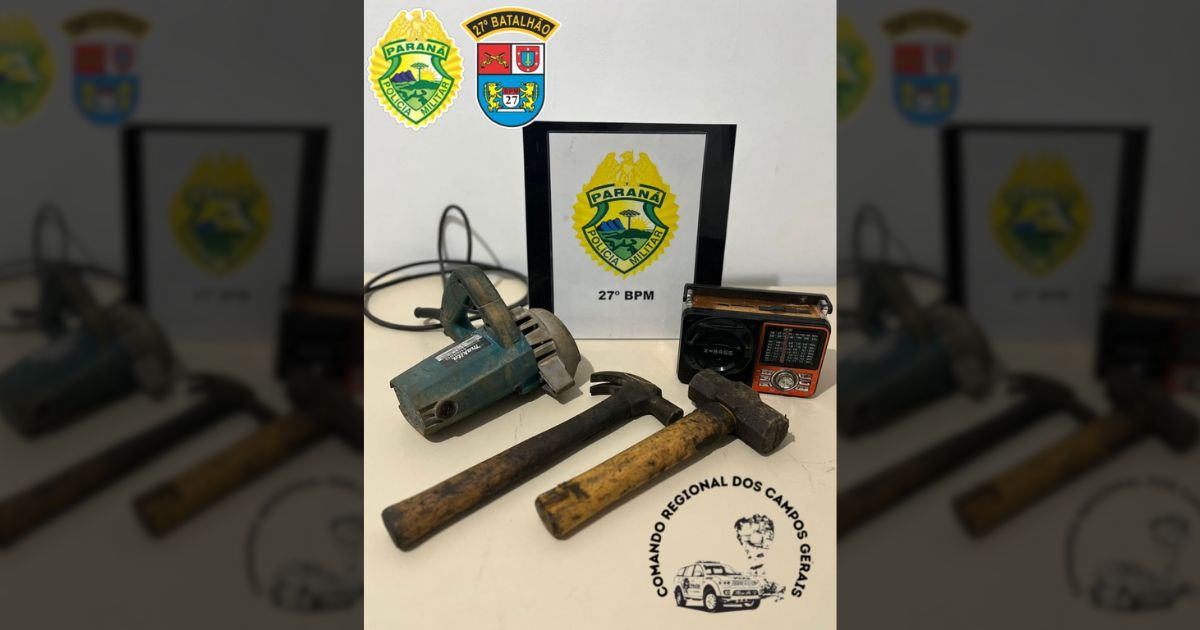 Homem é preso por furto e ferramentas são recuperadas pela PM em São Mateus do Sul
