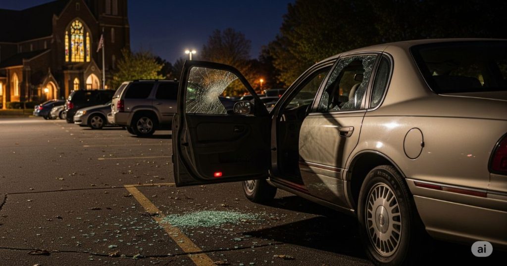 Carro é arrombado durante missa em Porto União; bolsa e celular foram furtados