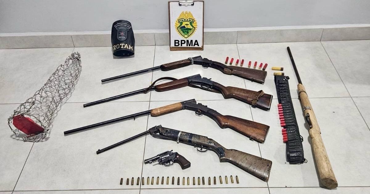 Polícia apreende espingardas, revólver e armadilha em fazenda de General Carneiro