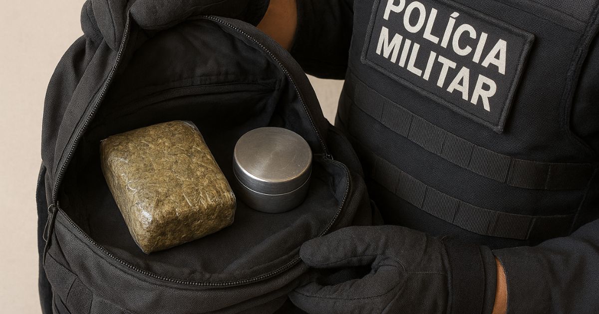Adolescente é flagrado com droga escondida na mochila dentro de escola