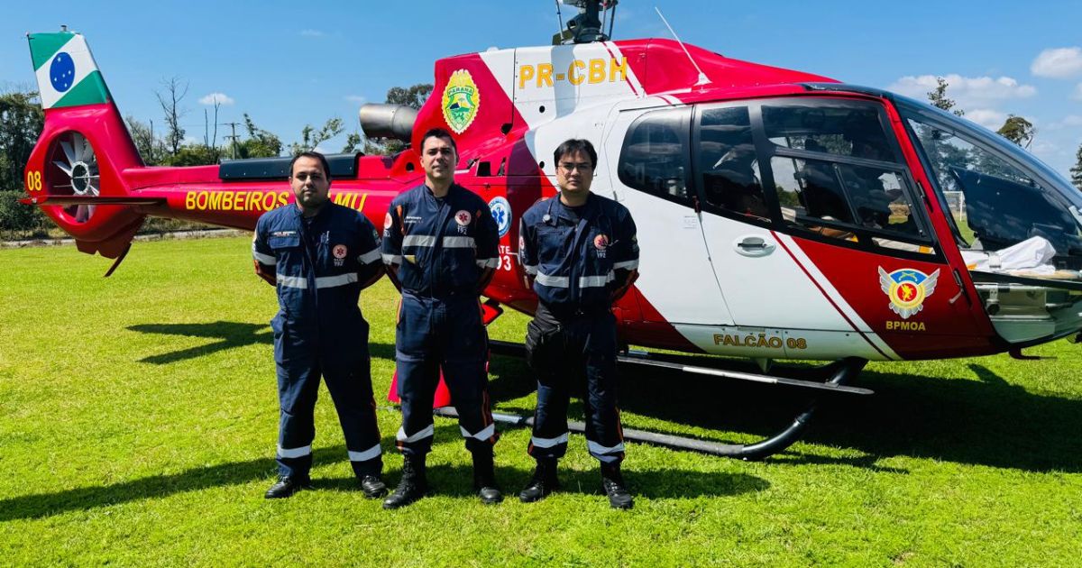 Mulher de 49 anos infartada é transferida com ajuda do Samu e levada de helicóptero para Campo Largo