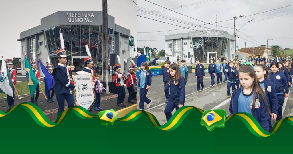 Fanfarra, escolas e Exército marcam o Desfile Cívico em Antonio Olinto