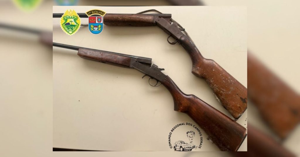 PM apreende duas armas de fogo abandonadas em área rural de Cruz Machado