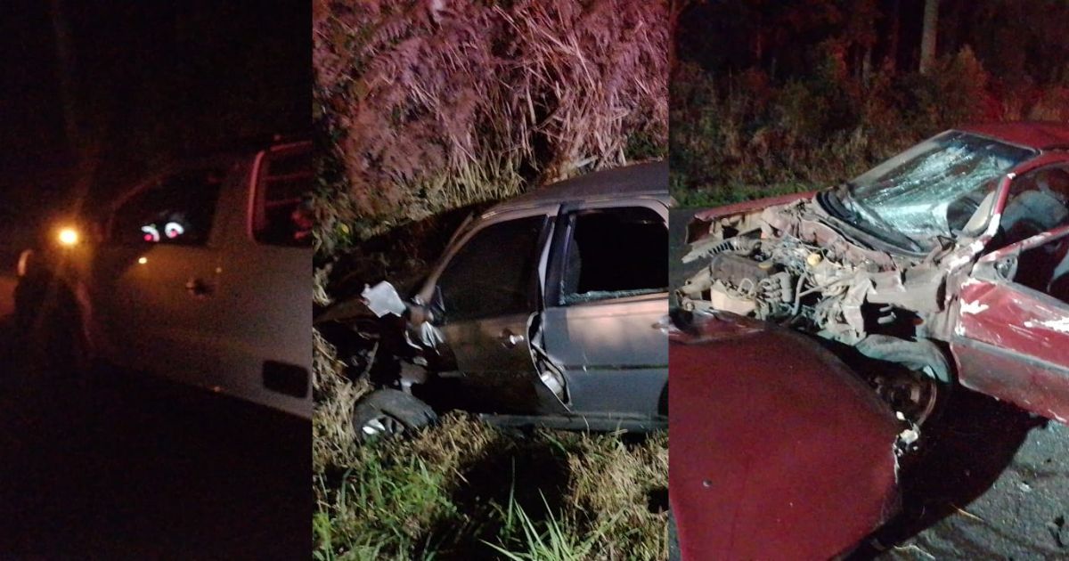 Colisão entre três veículos deixa seis vítimas na PR-151 em São Mateus do Sul