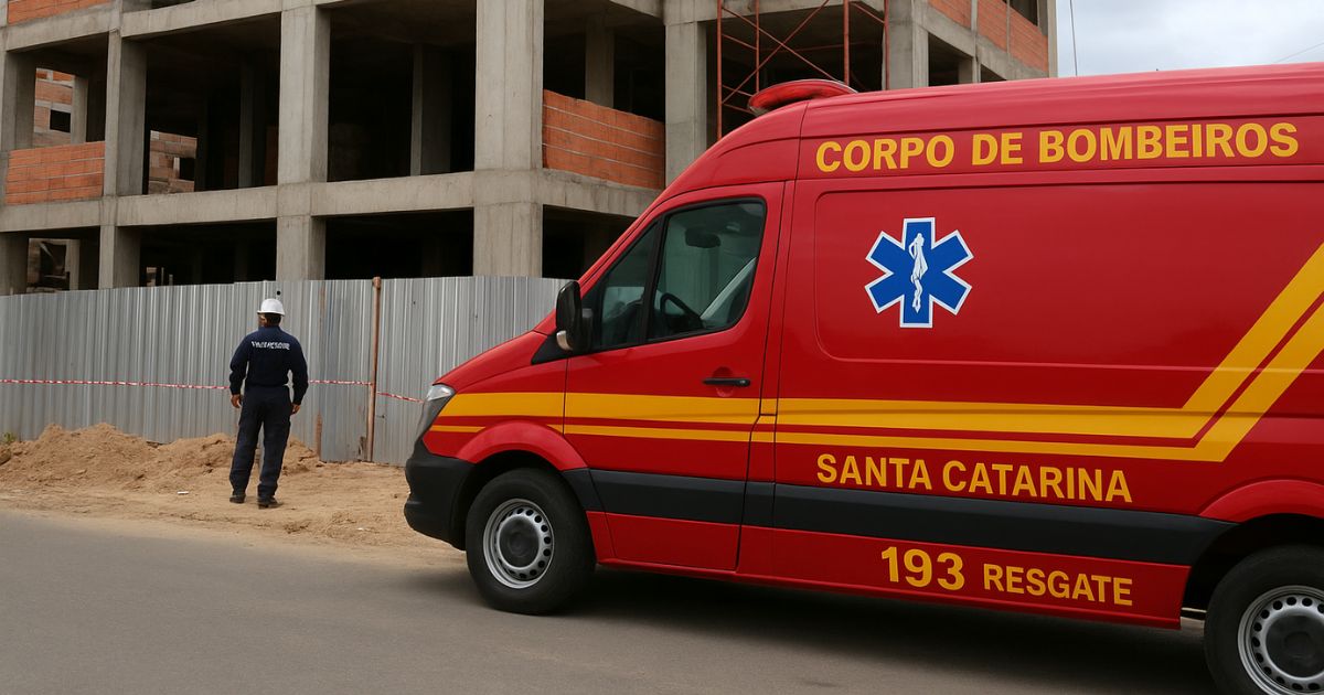 Trabalhador cai de seis metros durante reparos em telhado