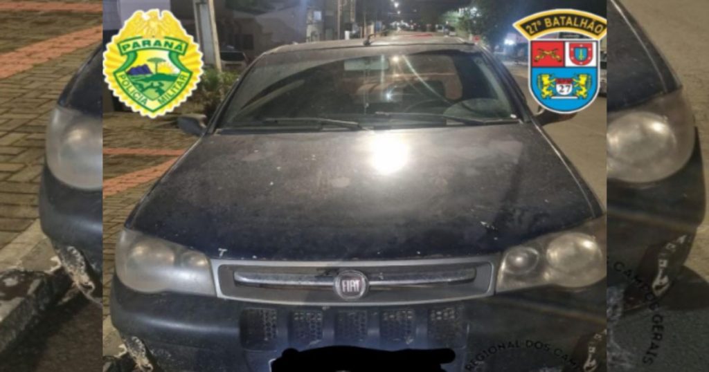 Polícia Militar  apreende carro clonado suspeito de envolvimento em saque de cargas na BR-476