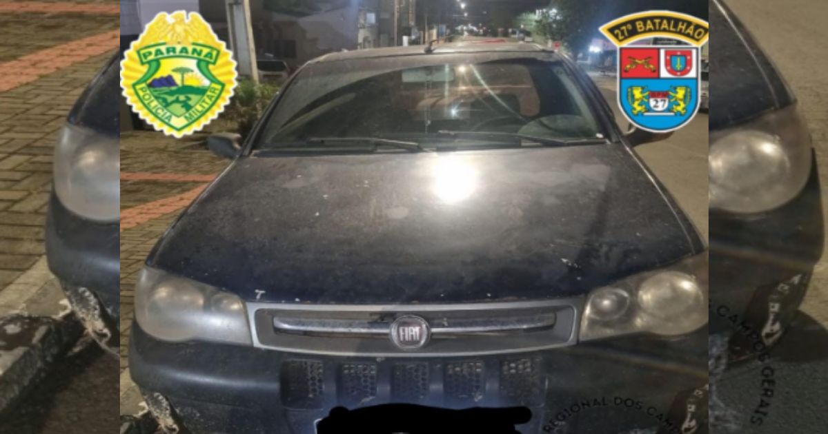 Polícia Militar  apreende carro clonado suspeito de envolvimento em saque de cargas na BR-476