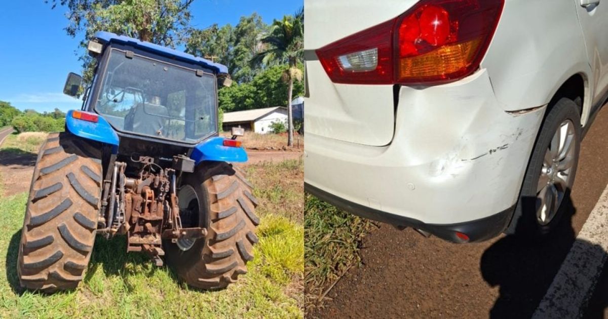 Motociclista morre após ser atingido por carro e bater em trator em rodovia do Paraná