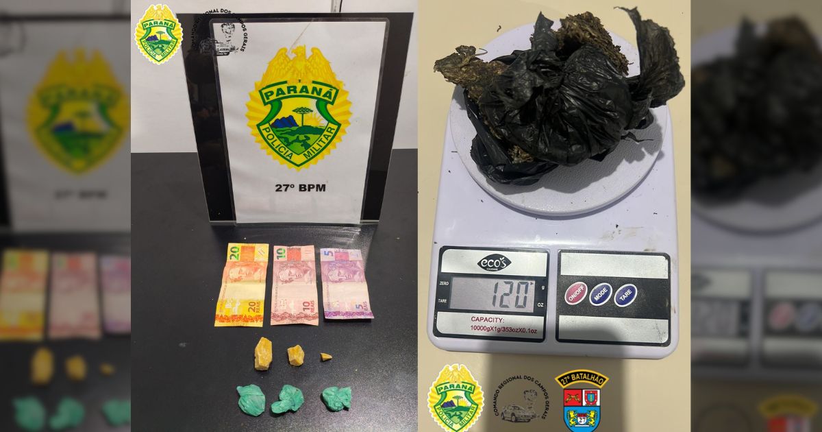 Polícia Militar prende dois homens por tráfico de drogas em São Mateus do Sul