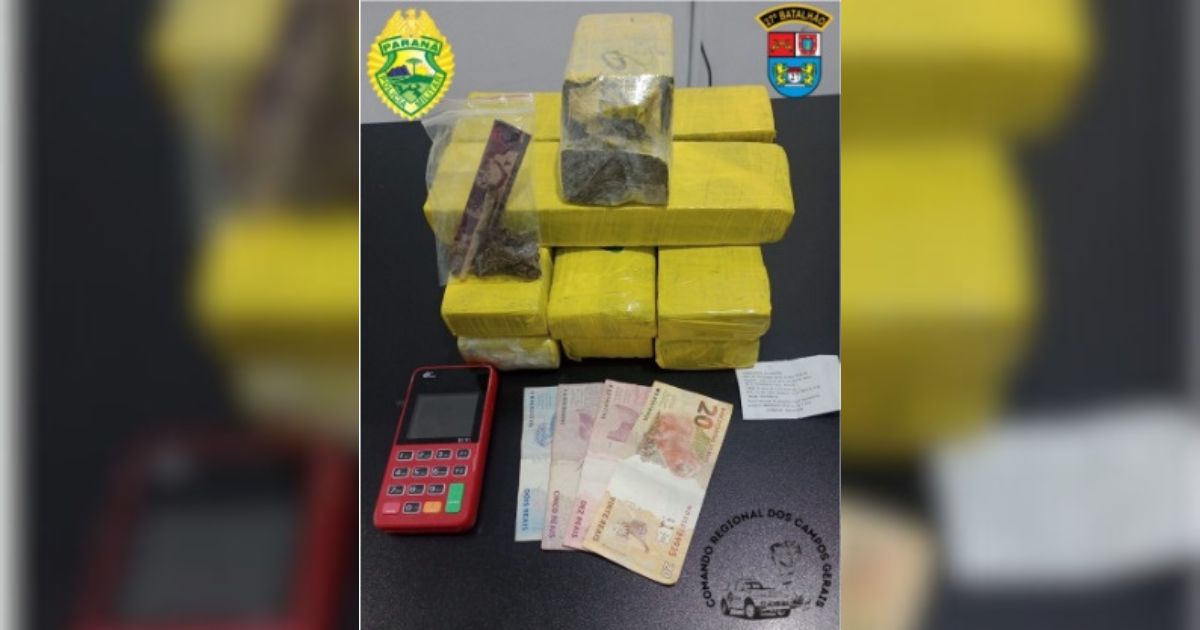 Polícia Militar apreende mais de 6 quilos de maconha e prende homem por tráfico em São Mateus do Sul