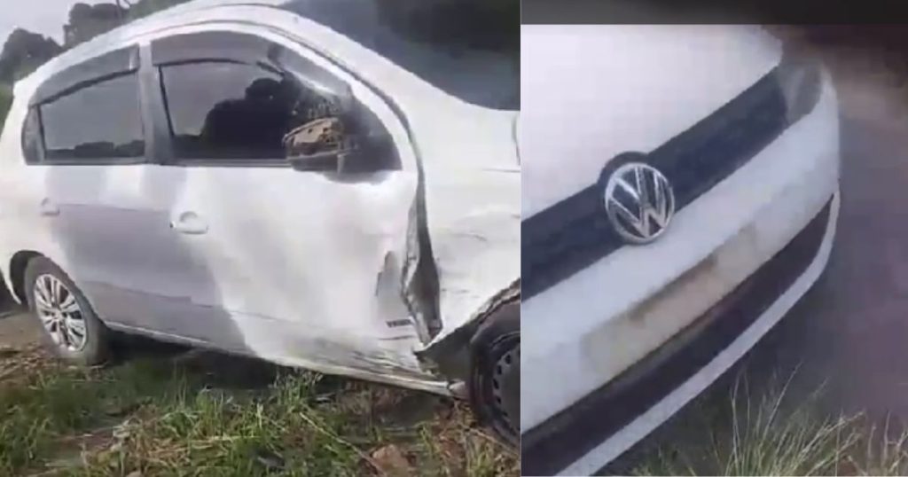 Carro é encontrado sem placas após colisão na BR-476 em São Mateus do Sul