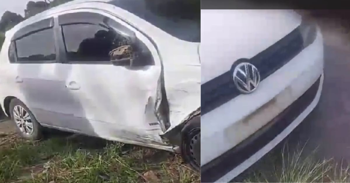 Carro é encontrado sem placas após colisão na BR-476 em São Mateus do Sul