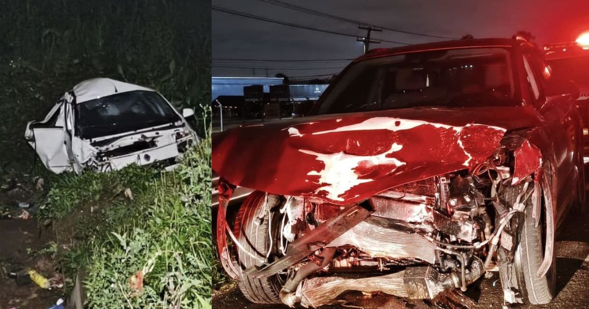 Motorista embriagado causa acidente e carro cai em barranco na BR-277; mulher morreu