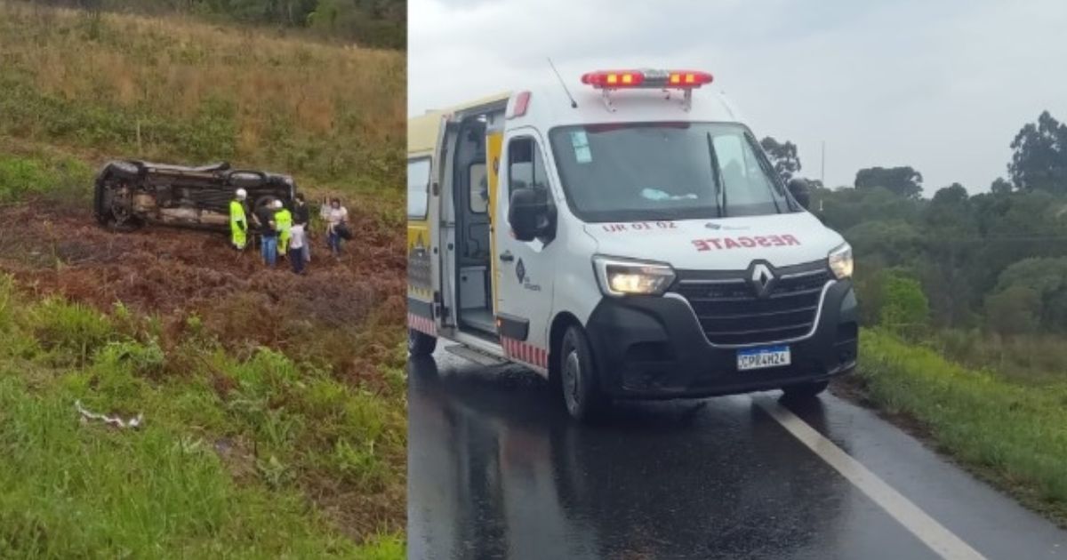 Capotamento é registrado na BR-277 em Palmeira
