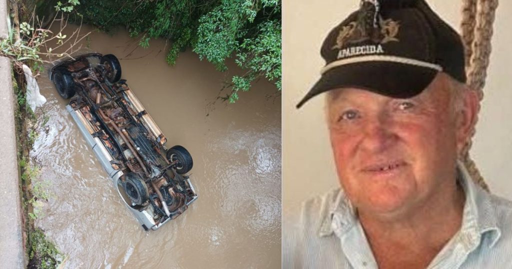 Motorista morre após caminhonete despencar de ponte e ficar submersa em rio em Prudentópolis