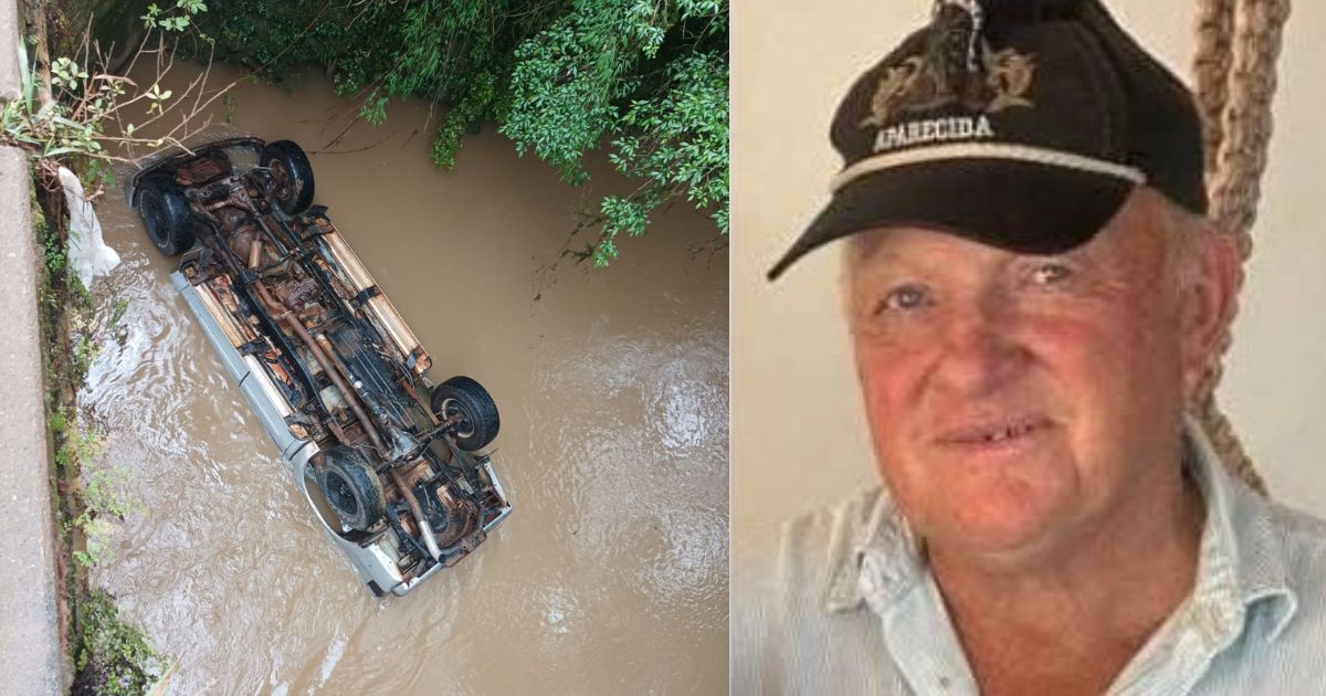 Motorista morre após caminhonete despencar de ponte e ficar submersa em rio em Prudentópolis
