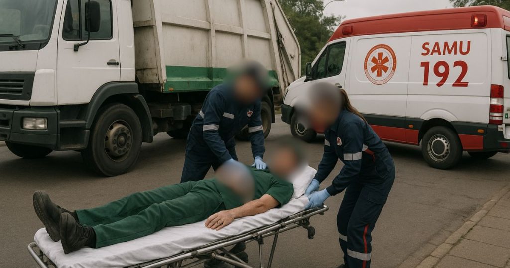 Coletor do caminhão de lixo sofre acidente em São João do Triunfo e passa por cirurgia em Ponta Grossa