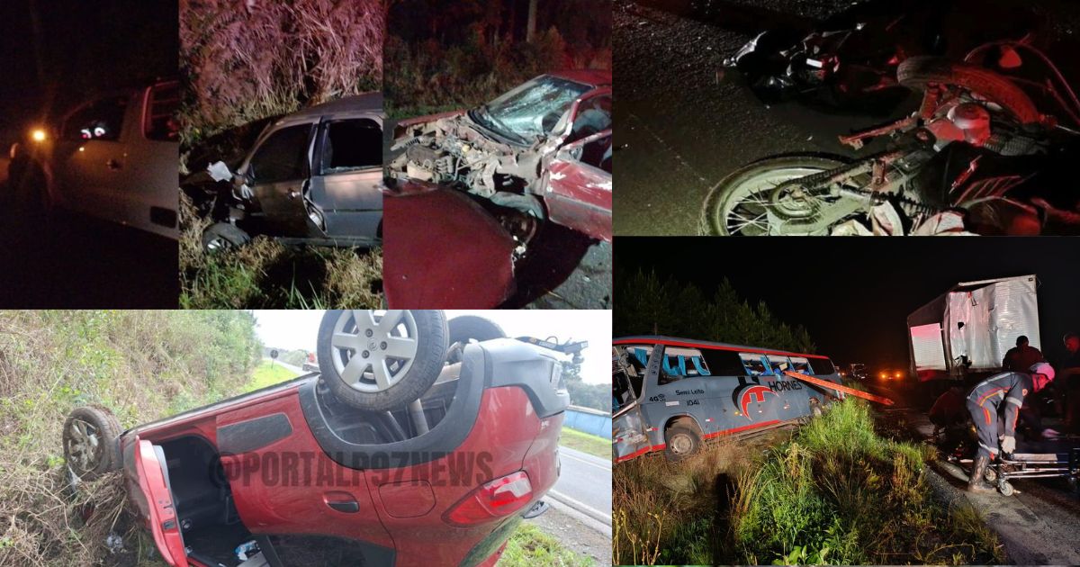 PR-151: São Mateus do Sul registra 7 acidentes em 30 dias, com 3 mortes e 18 feridos