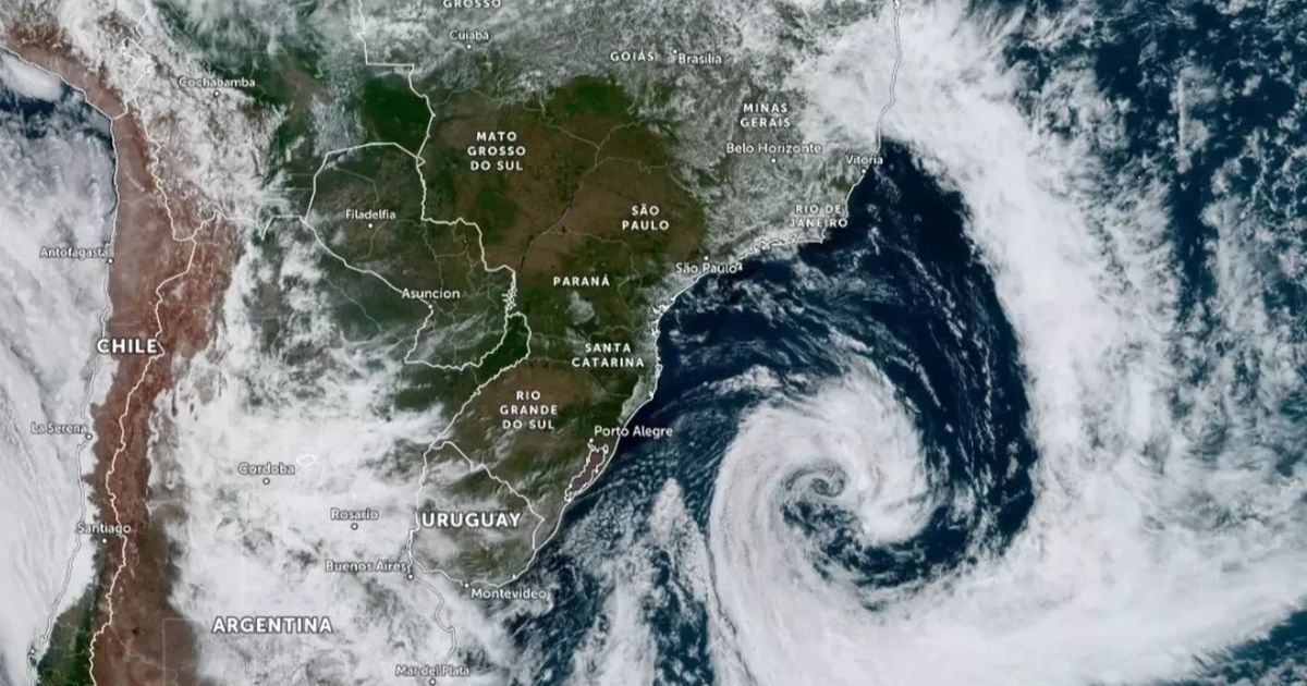 Ciclone com ventos acima de 100 km/h deve atingir o Sul e Sudeste nos próximos dias