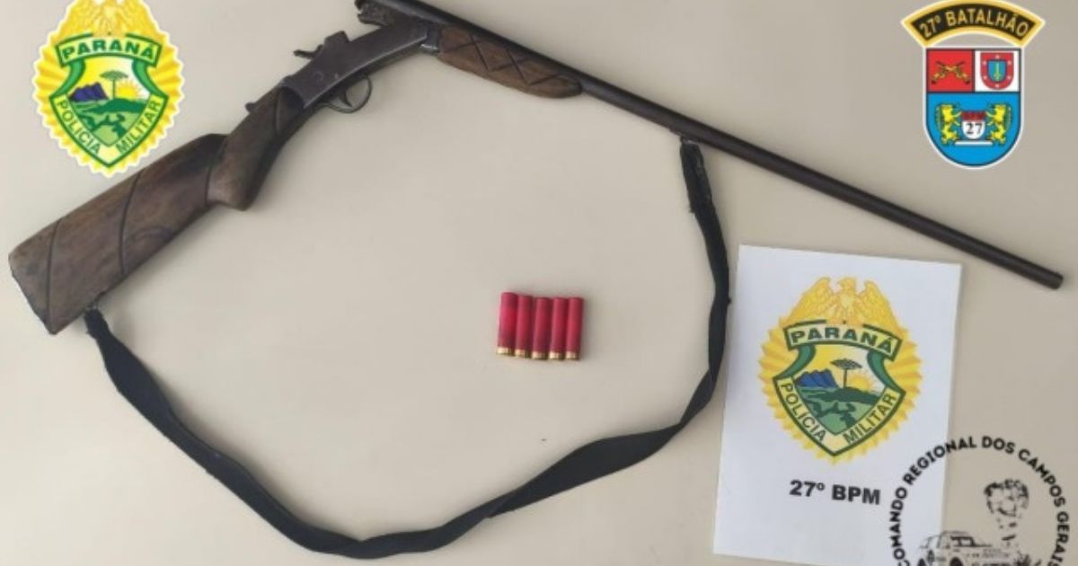 Polícia Militar apreende espingarda em residência de General Carneiro
