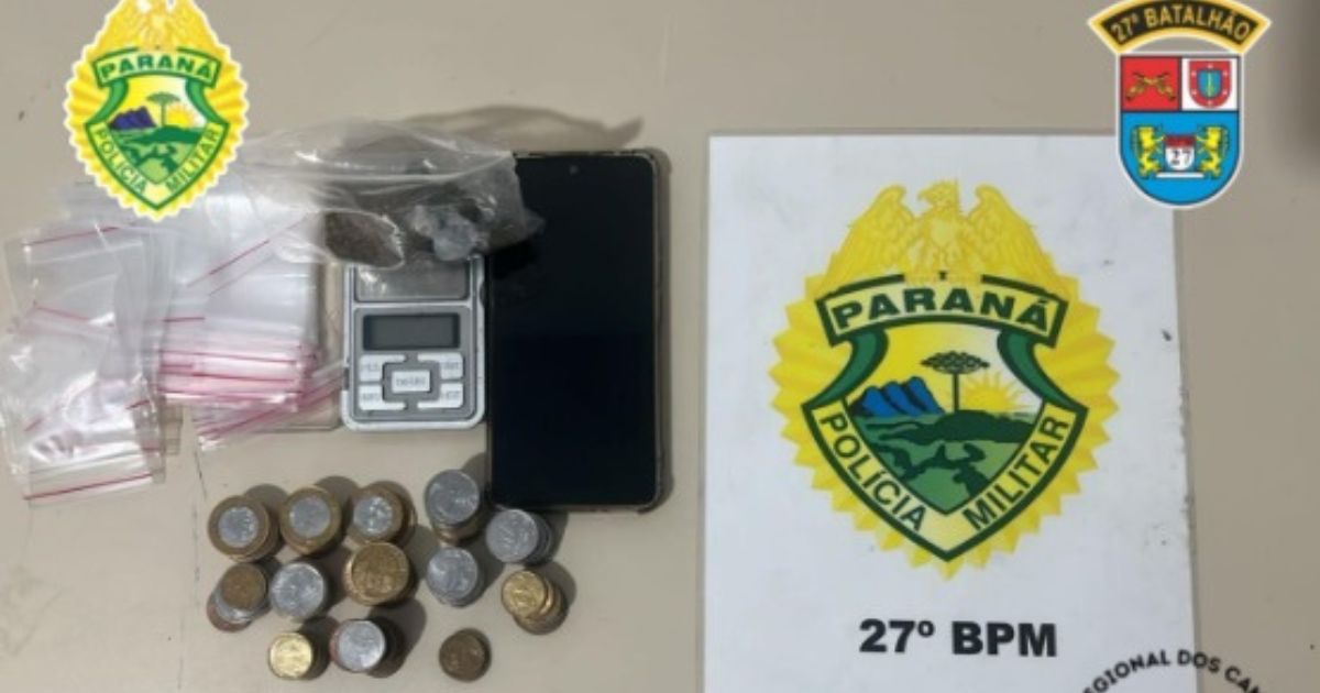 Homem é preso por tráfico de drogas no centro de São Mateus do Sul