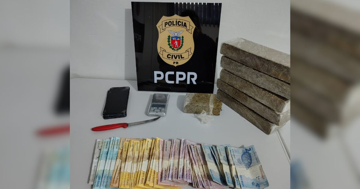 PCPR apreende mais de 3 kg de maconha com casal em São Mateus do Sul