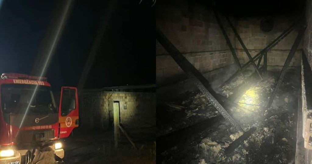 Estufa de fumo pega fogo e queima uma tonelada de tabaco em Papanduva