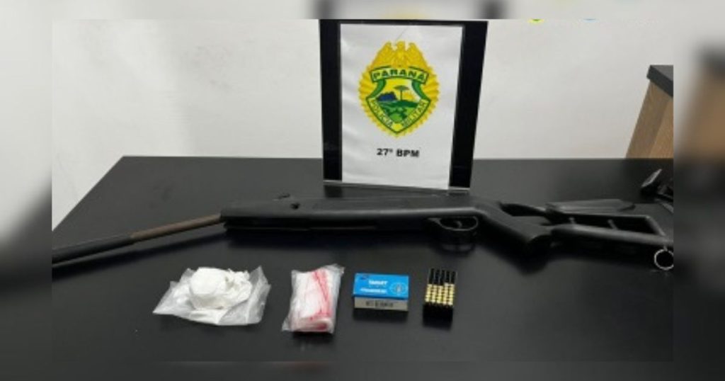 Polícia Militar prende homem por tráfico de drogas e porte ilegal de arma em São Mateus do Sul