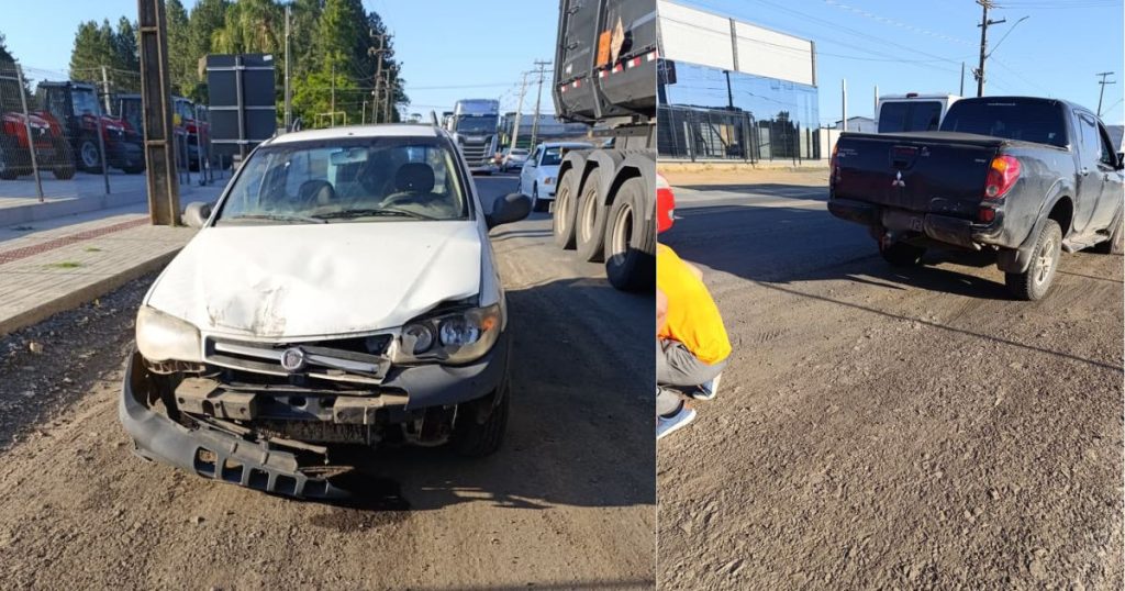 Colisão entre dois veículos é registrada próximo ao trevo da Petrobras em São Mateus do Sul